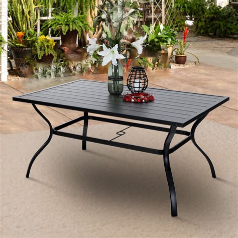 home depot small patio table|black rectangular outdoor dining table.